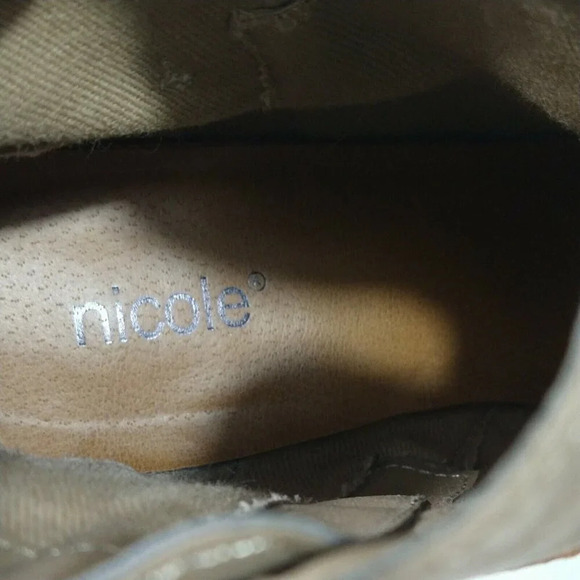 Nicole Bootie Ankle Boot Women Size 8.5 M Brown Zip Close Faux Suede Round Toe - Picture 7 of 9